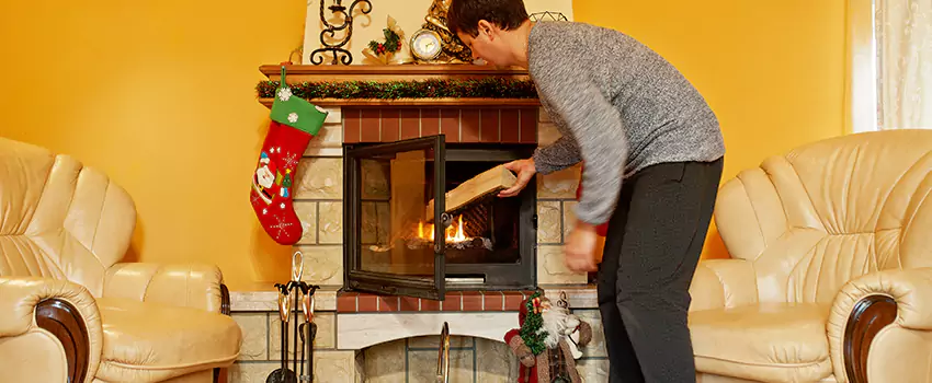 Rusted Metal Fireplace Restoration in Rockville, Maryland